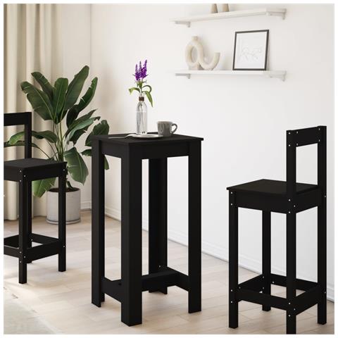 Tavolo Da Bar Nero 51x50x103,5 Cm In Legno Multistrato - Foto 3