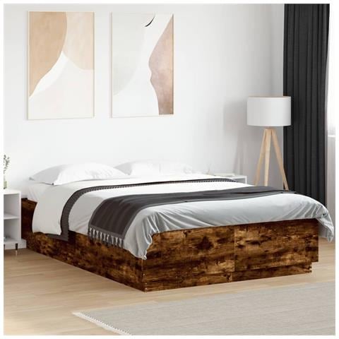 Giroletto Con Luci Led Rovere Fumo 150x200 Cm Legno Multistrato - Foto 1