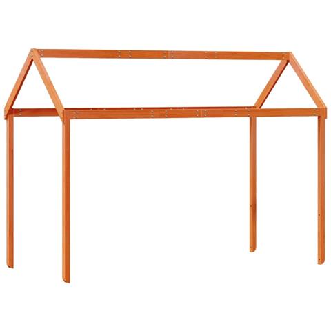 Tetto Letto Bambini Marrone Cera 207x95,5x159 Cm Massello Pino - Foto 2