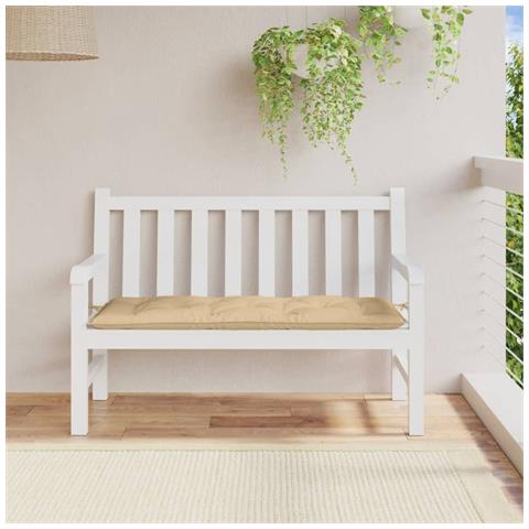 Cuscino Per Panca Da Giardino Beige Mélange 120x50x7cm Tessuto - Foto 3