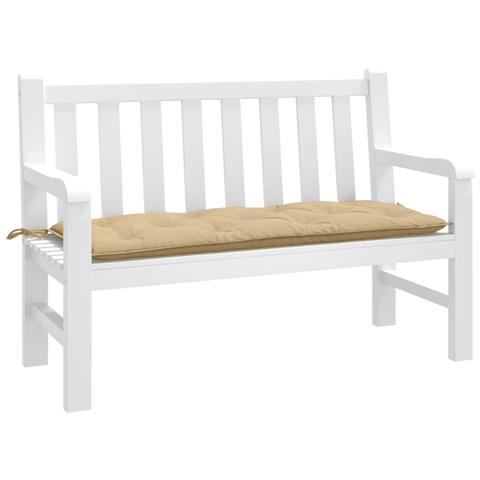 Cuscino Per Panca Da Giardino Beige Mélange 120x50x7cm Tessuto - Foto 1
