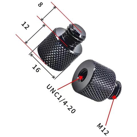 Adattatore Filettato Per Supporto Da M12 A 1/4"" Maschio - Confezione Da 5 M12 - Foto 2