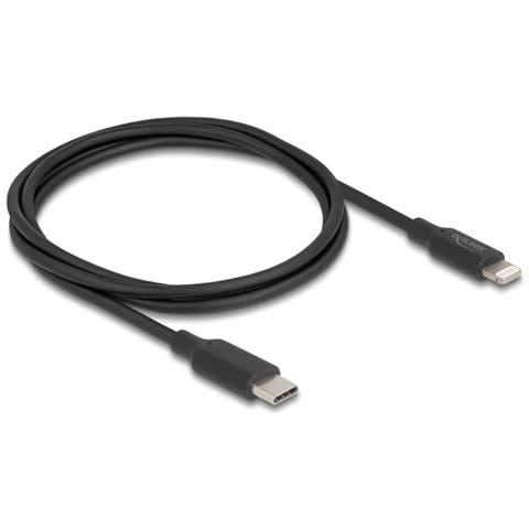 Cavo dati e ricarica sottile da USB Type-C per Lightning per iPhone, iPad, iPod nero 1 m MFi - Foto 1
