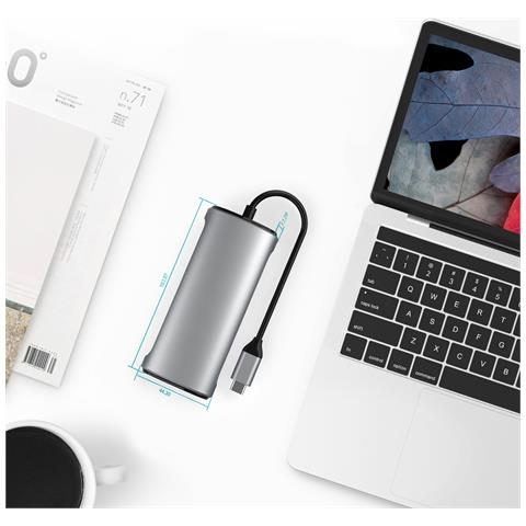 Adattatore Multiporta Hub Type-c 8 In 1 Con Hdmi, Rj45, Lettore Di Schede Sd/tf - Foto 7