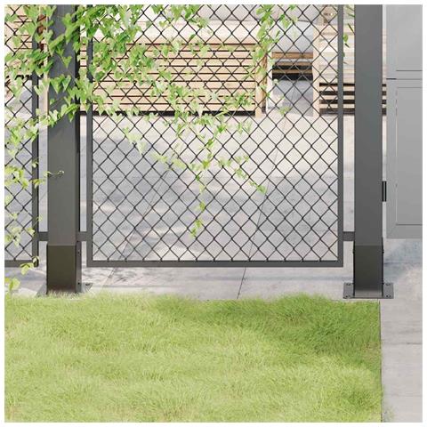 Basi per Pali Quadrati 12 pz 91x91mm Acciaio Verniciato Polvere - Foto 1