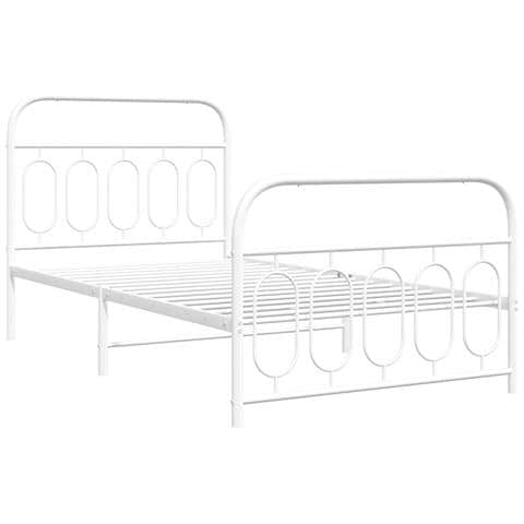Giroletto Con Testiera E Pediera Metallo Bianco 107x203 Cm - Foto 3