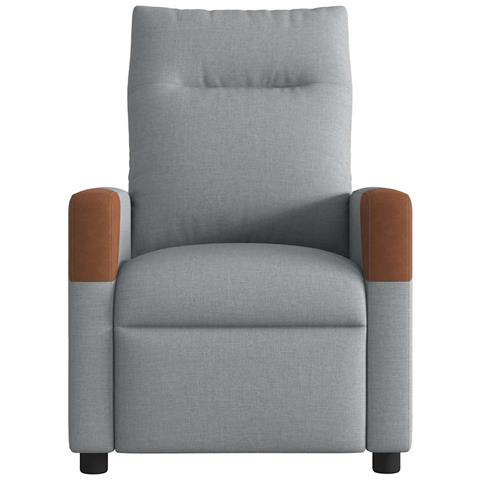 Poltrona Reclinabile In Tessuto Grigio Chiaro - Foto 3