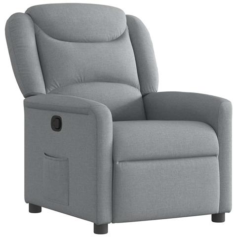 Poltrona Reclinabile In Tessuto Grigio Chiaro - Foto 2