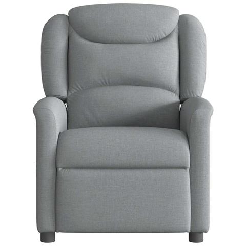 Poltrona Reclinabile In Tessuto Grigio Chiaro - Foto 3
