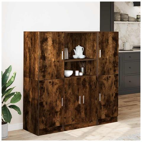 Set Di Mobili Da Cucina 3 Pz Rovere Fumo In Truciolato - Foto 3