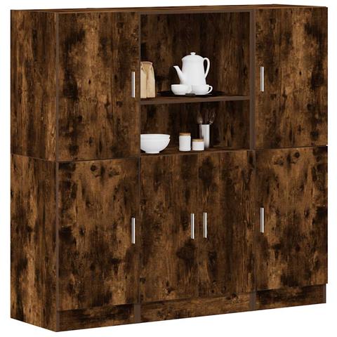 Set Di Mobili Da Cucina 3 Pz Rovere Fumo In Truciolato - Foto 1