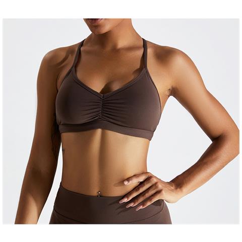 Set Di Leggings E Reggiseno Sportivo Incrociato Coffee L - Foto 2