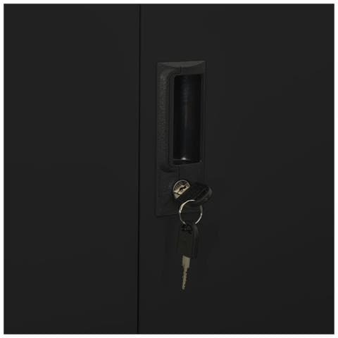 Lusso Casadino -  Armadio Per Ufficio Nero 90x40x180 Cm In Acciaio - Foto 8