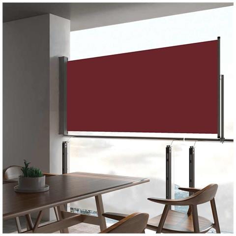 Lusso Casadino -  Tenda Laterale Retrattile Per Patio 60x300 Cm Rossa - Foto 8