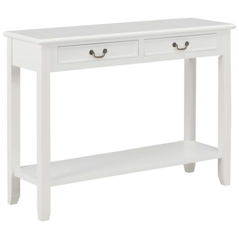 Lusso Casadino -  Tavolo Consolle Bianco 110x35x80 Cm In Legno - Foto 2