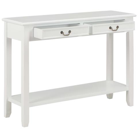 Lusso Casadino -  Tavolo Consolle Bianco 110x35x80 Cm In Legno - Foto 1