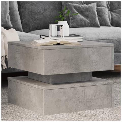 Lusso Casadino -  Tavolino Da Salotto Con Luci Led Grigio Cemento 50x50x40 Cm - Foto 8