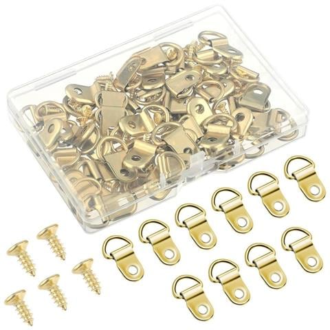 50 Set Di Kit Di Sospensione Con Anello A D Con Cacciavite Per Cornici Gold - Foto 1