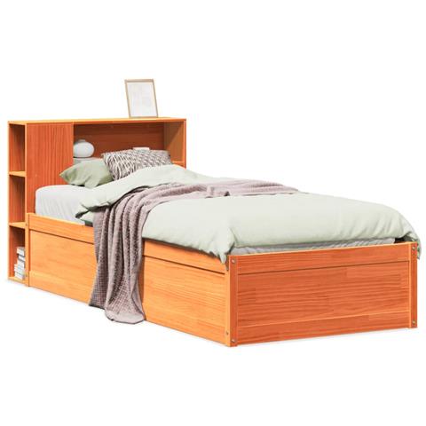 Giroletto senza Materasso Marrone Cera 100x200 cm Legno di Pino - Foto 1