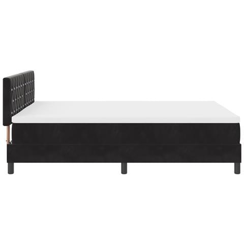 Letto con rete da box e materasso Nero 140x200 cm Velluto - Foto 9