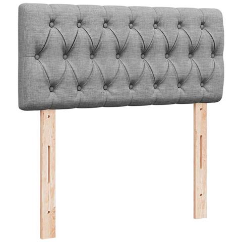 Pouf Letto con Materasso Grigio Chiaro 90x200 cm in Tessuto - Foto 9