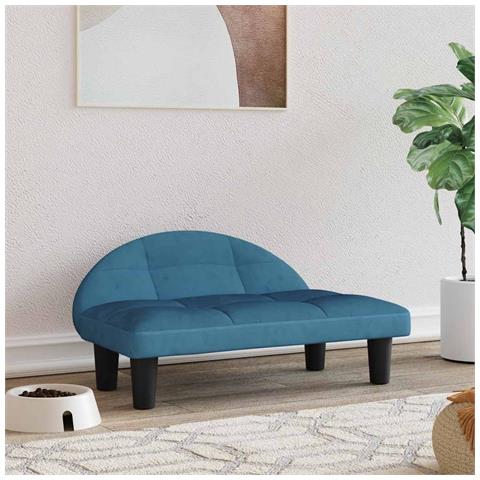 Lettino per Cani Blu 70x52x30 cm in Velluto - Foto 2