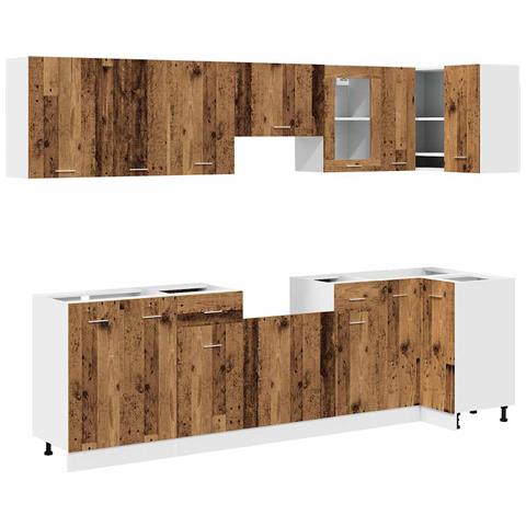 Set di Mobili da Cucina 11 pz Legno Antico in Truciolato - Foto 1