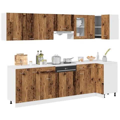 Set di Mobili da Cucina 11 pz Legno Antico in Truciolato - Foto 2