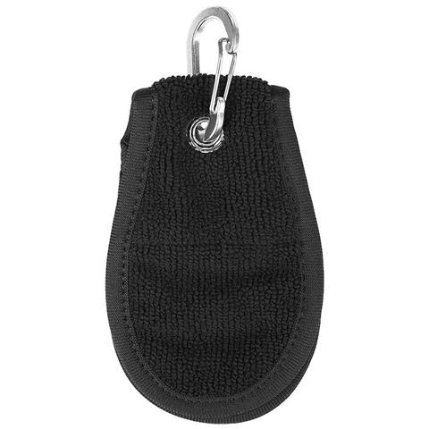 Panno Per Pulizia Palline Da Golf Compatibile Con Accessori It, Doppia Faccia In Panno Di Cotone Con Gancio In Metallo Per Portachiavi, Nero, 12.5x7.5x0.2cm - Foto 2