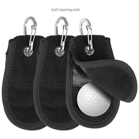 Panno Per Pulizia Palline Da Golf Compatibile Con Accessori It, Doppia Faccia In Panno Di Cotone Con Gancio In Metallo Per Portachiavi, Nero, 12.5x7.5x0.2cm - Foto 5