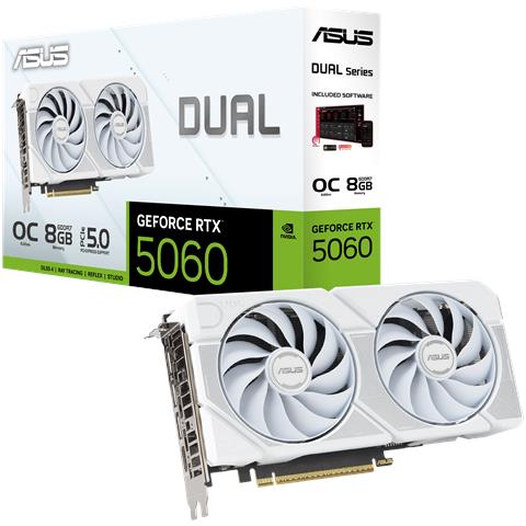 Dual-RTX5060-O8G-WHITE GeForce RTX 5060 8GB GDDR7 PCI Express 5.0 - Foto 1