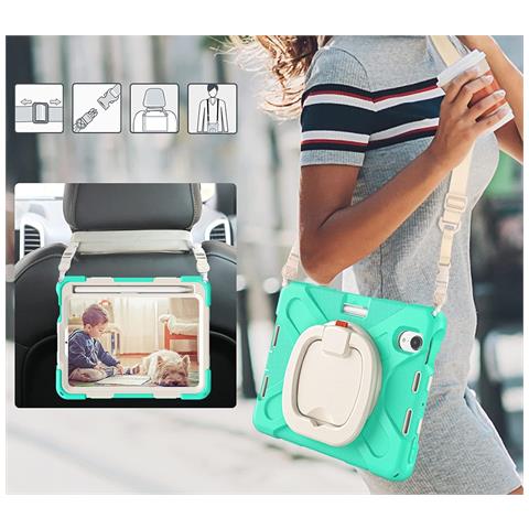 Custodia Per Ipad Mini 6 8.3"" Con Supporto E Tracolla Menta - Foto 3