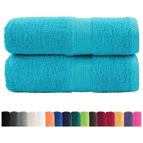 Asciugamani Ospiti SOLUND 2 pz Turchesi 30x50 cm 600 g/m² - Foto 2
