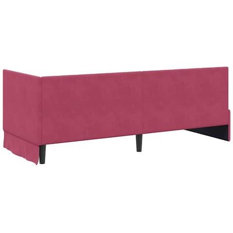 Cornice del letto ad angolo Rosso vino 80 x 200 cm Velluto - Foto 9