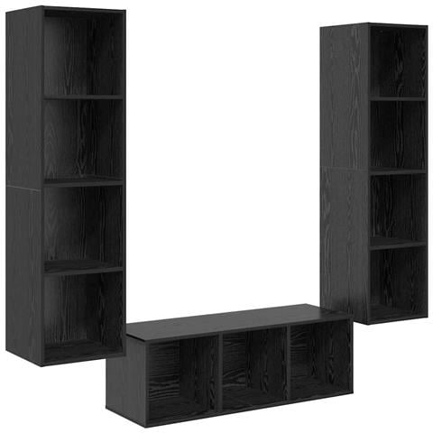 Set di mobili TV 3 pcs Rovere nero 37 x 37 x 142.5 cm - Foto 1
