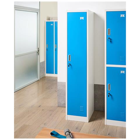 Armadietto A Porta Singola Athlete Metallo Bianco /blu - Foto 1