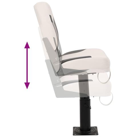 Set Sedile Barca Pieghevole 2pz Schienale Basso con Cinghia - Foto 9