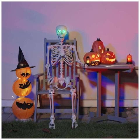 Scheletro di Halloween Regolabile Bianco 155 x 38.5 cm Plastica - Foto 2