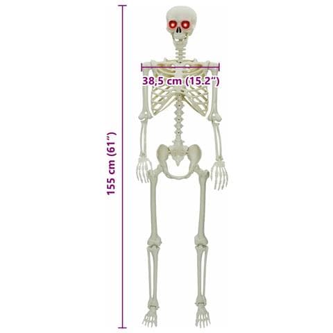 Scheletro di Halloween Regolabile Bianco 155 x 38.5 cm Plastica - Foto 8