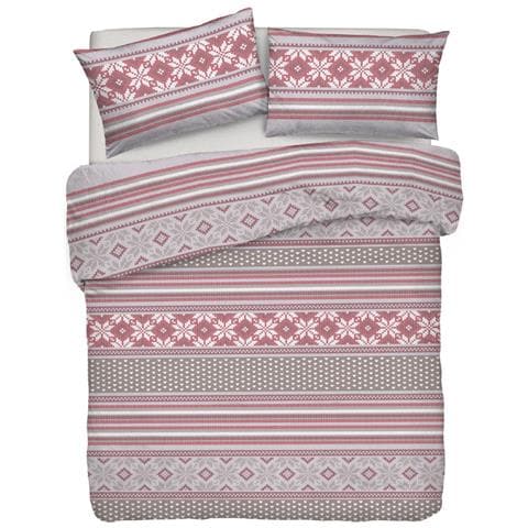 Copripiumino Sacco Piumone Pensieri Delicati Cotone Dis. Norvegia Matrimoniale Rosso - Foto 1