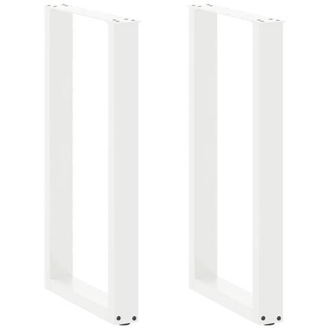 Gambe per tavolo da bar a forma di U 2 pz bianche 40x(90-91) cm in acciaio - Foto 1