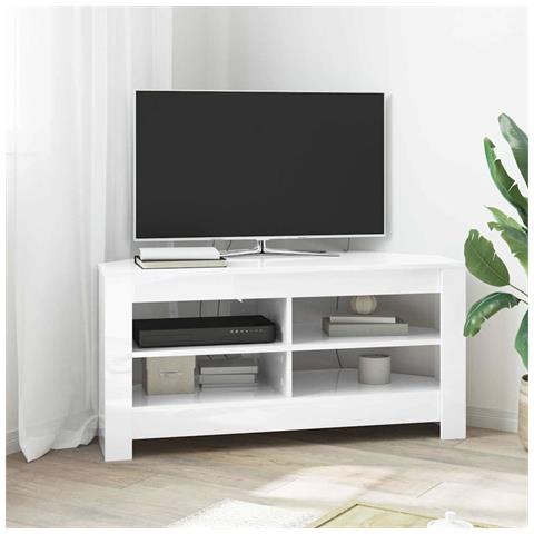 MobileTVAngolare Bianco ad Alto Lucido 102 x 40,5 x 45 cm - Foto 2