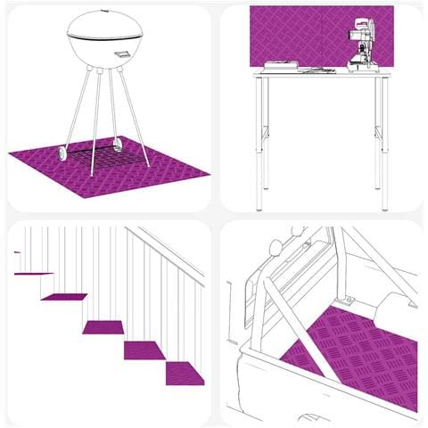Dischi Quadrati 4 pcs Argento 40 x 30 cm Alluminio - Foto 6