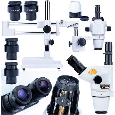 Mikroscopio Stereoscopico Trinoculare Moon Pro Msmp-t-sdms1-6745 - Testa Rotante 360° | Zoom 6.7x-45x | Ideale Per Elettronica E Gioielleria - Foto 1