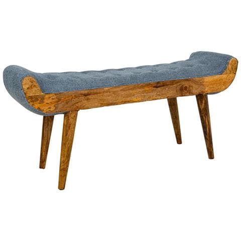 Sgabello In Pelle Blu 125x51x38h - Foto 1