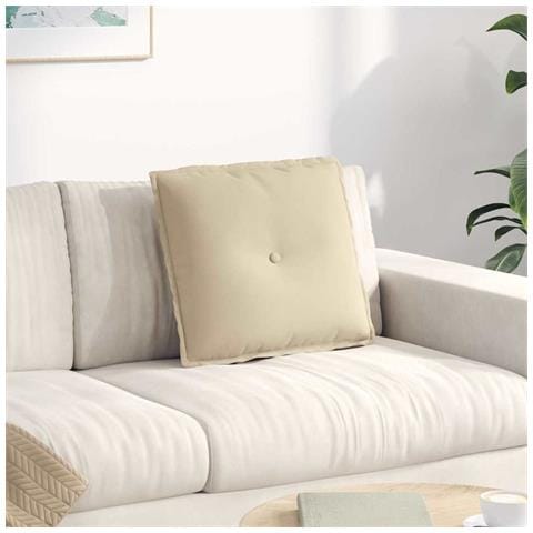 Cuscino per Schiena Crema 50 x 45 cm Tessuto in Microfibra - Foto 2