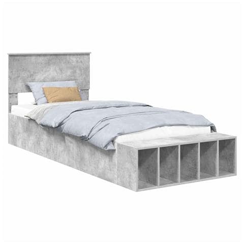 Struttura del letto con lo scaffale Grigio cemento 90 x 190 cm - Foto 1
