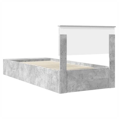 Struttura del letto con lo scaffale Grigio cemento 90 x 190 cm - Foto 9