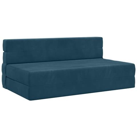 Divano Letto Pieghevole Blu 152 x 86,5 x 60 cm Tessuto - Foto 1