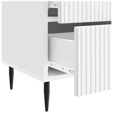 Armadio da Notte 2 pcs Bianco Lucido 43 x 34,5 x 47,5 cm - Foto 9